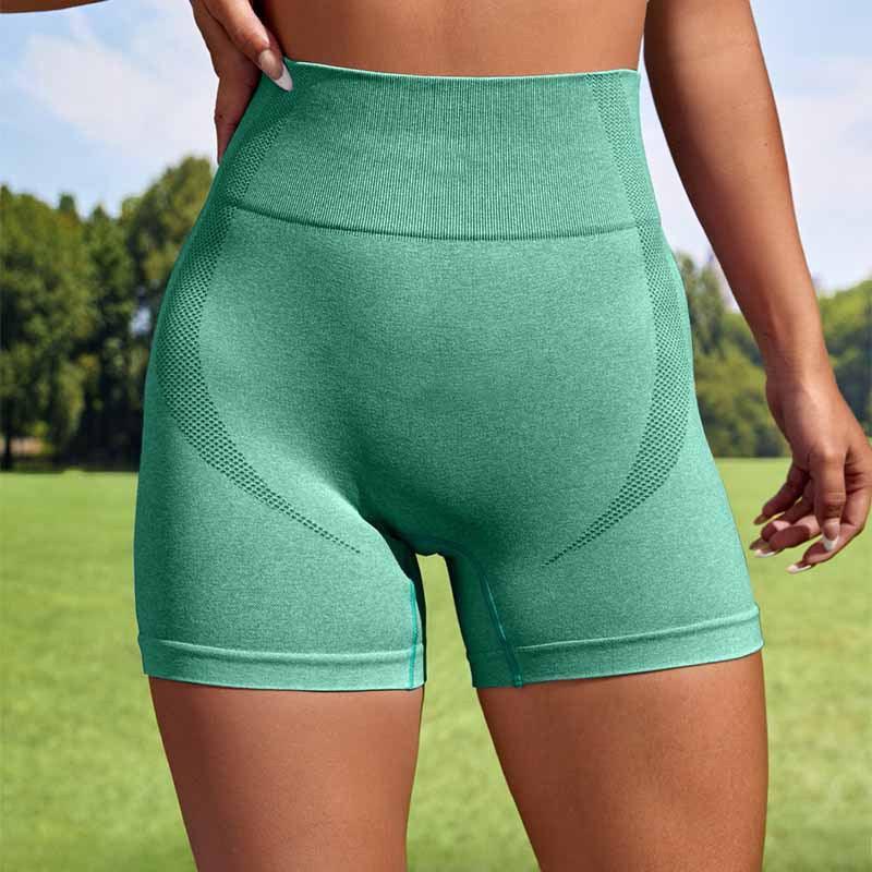 Women Sport Seamless Short Leggings High Waist Elastic Solid Yoga Leggings Gym Trainning Joggings Pants - Amazitshop