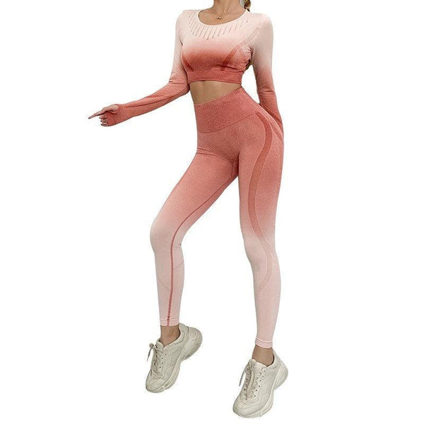 Women Yoga Suit Sport Tops Pants Set Fitness - Amazitshop