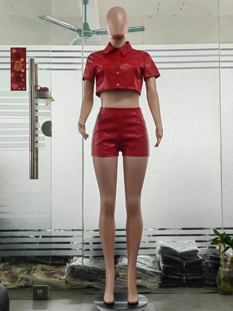 Women's Clothing Leather Coat Breasted Waist - Amazitshop