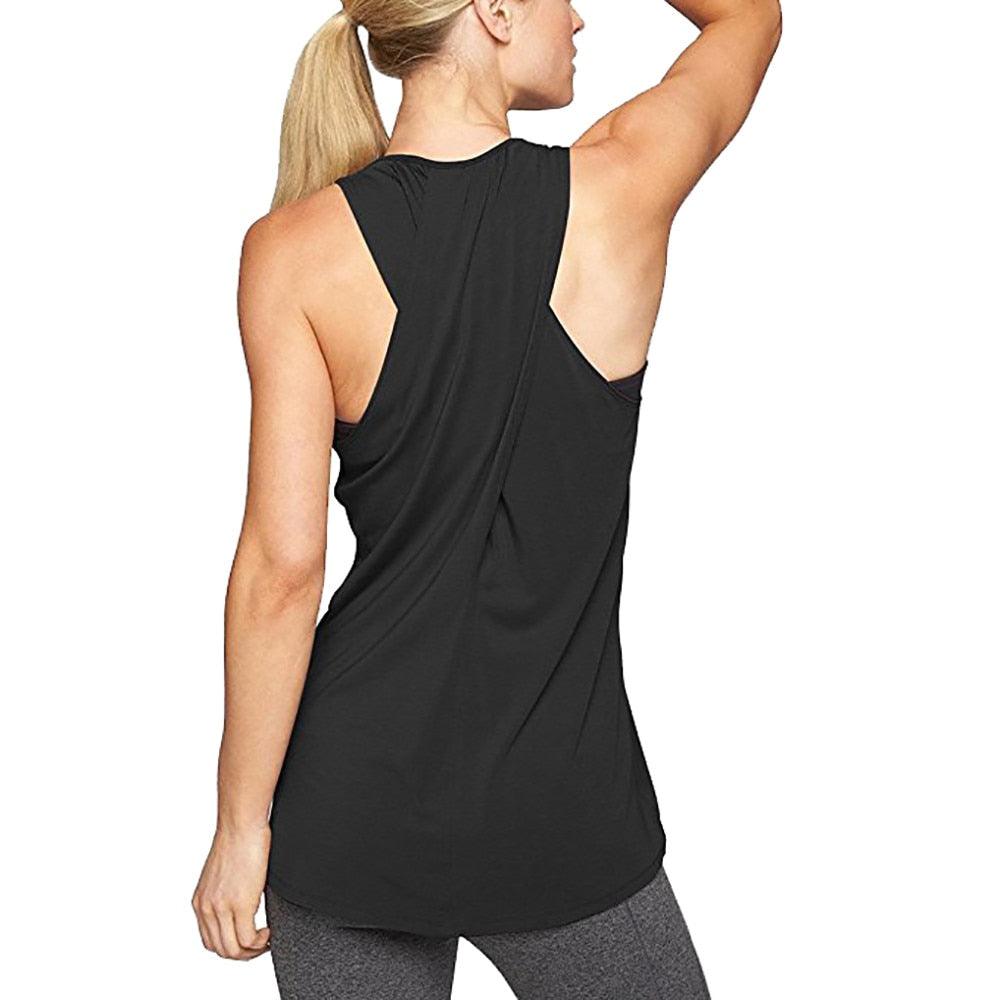 Yoga Shirt Active - Tank - Top Sports - Vest Racerback Gym Fitness Workout Women's Sleeveless - Amazitshop